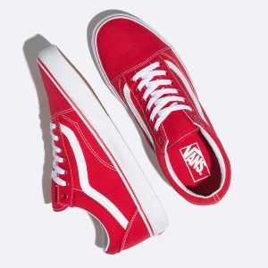 Vans Erkek Spor Ayakkabı Canvas Old Skool Kırmızı | 39208-606